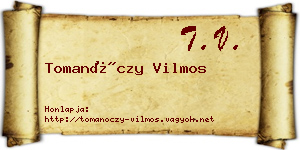 Tomanóczy Vilmos névjegykártya