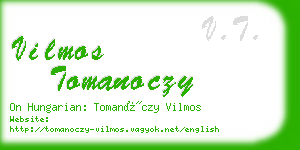 vilmos tomanoczy business card